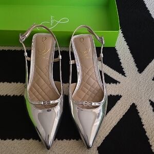 Sam Edelman Silver Pointed Toe Heels
